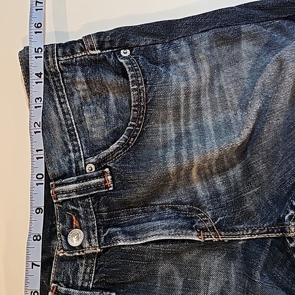 VTG Levi's 501 Cutoffs Shorts Jorts Mid-Rise Whiskering Medium Wash Raw Hem 29 - Picture 7 of 9